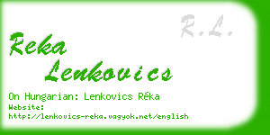reka lenkovics business card